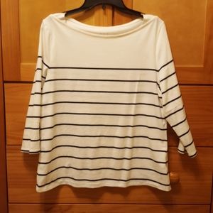 White shirt with black stripes